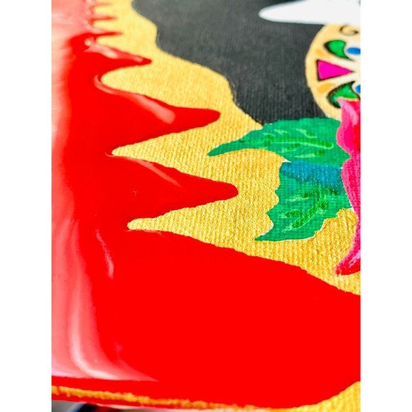 Sugar Skull Bride - Original Wall Art Mixed Media Handmade Painting  8”x10” - Picture 4 of 5